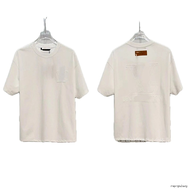 Louis Vuitton Embossed Minimalist Style White Short-sleeve T-shirt