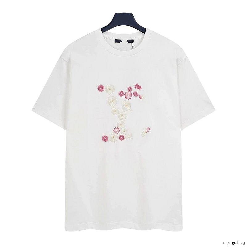 Louis Vuitton Floral Embroidered Casual White T-Shirt