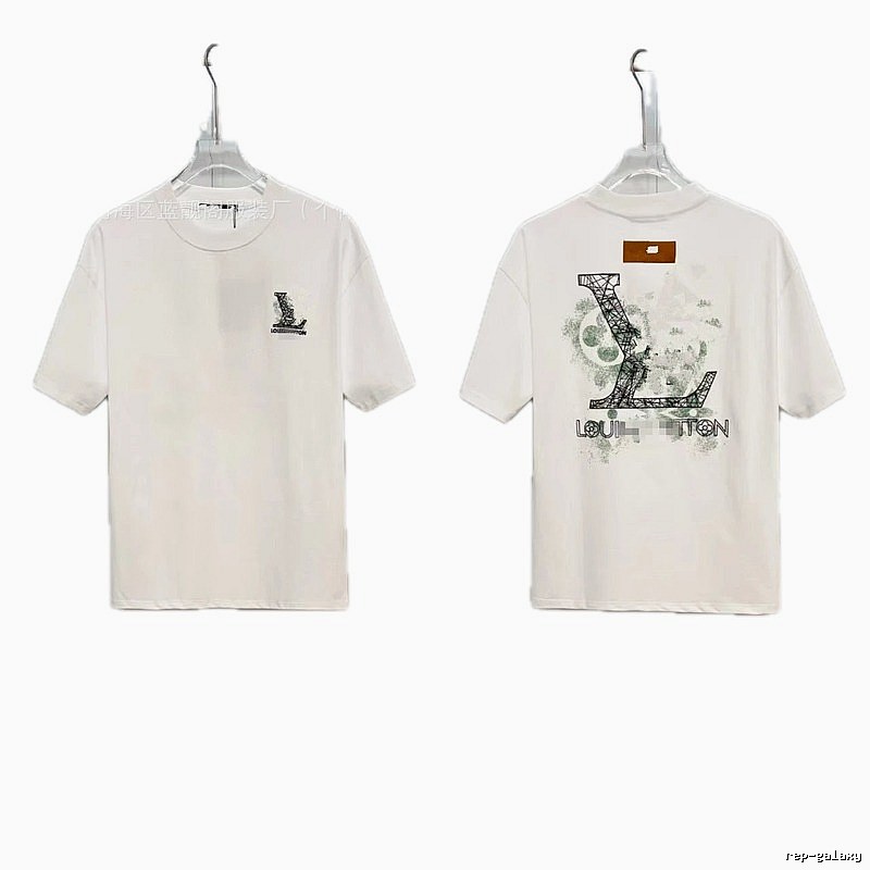 Louis Vuitton Large Print Trendy Style White T-Shirt