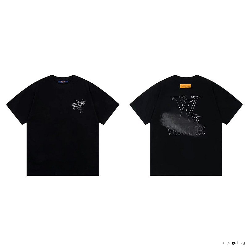 Louis Vuitton LV Printed Street Style Black T-Shirt