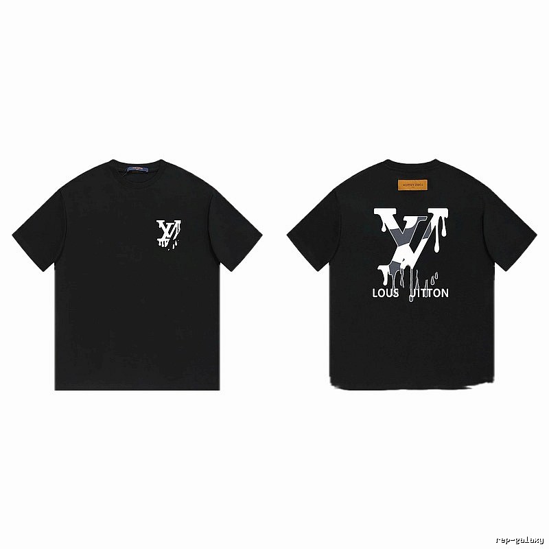 Louis Vuitton Melted Logo Street Style Black Short-sleeve T-shirt