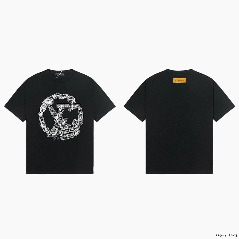 Louis Vuitton Printed Trendy Style Black Short-sleeve T-shirt