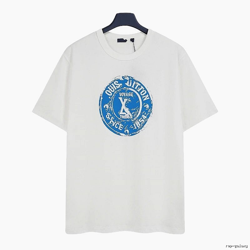 Louis Vuitton Stamp Print Vintage Style White T-Shirt