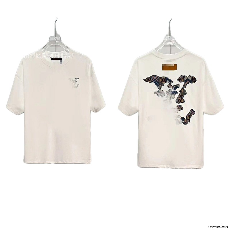 Louis Vuitton Vintage-style Jacquard White Short-sleeved T-shirt