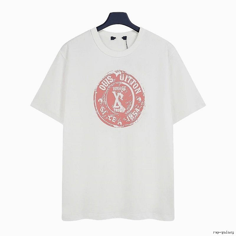 Louis Vuitton Vintage-style White T-Shirt with Stamp