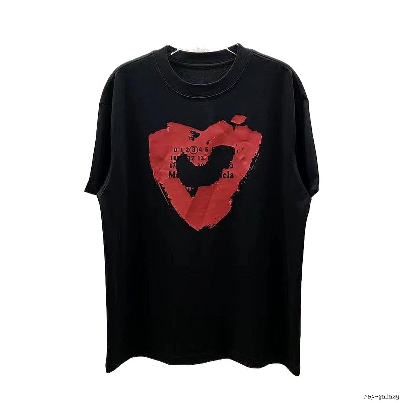 Maison Margiela Heart Print Cool Black T-Shirt