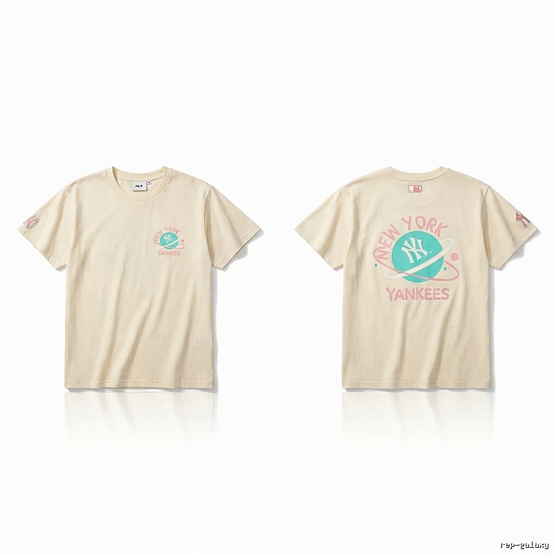 MLB New York Yankees trendy brand beige T-shirt