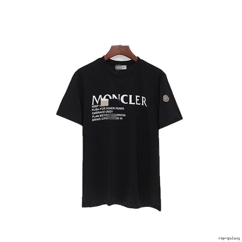 Moncler Alphabet Print Casual Style Black T-shirt