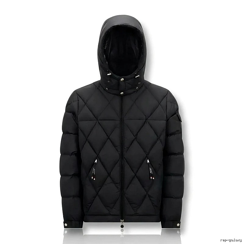 Moncler diamond-check trendy and cool style black down jacket