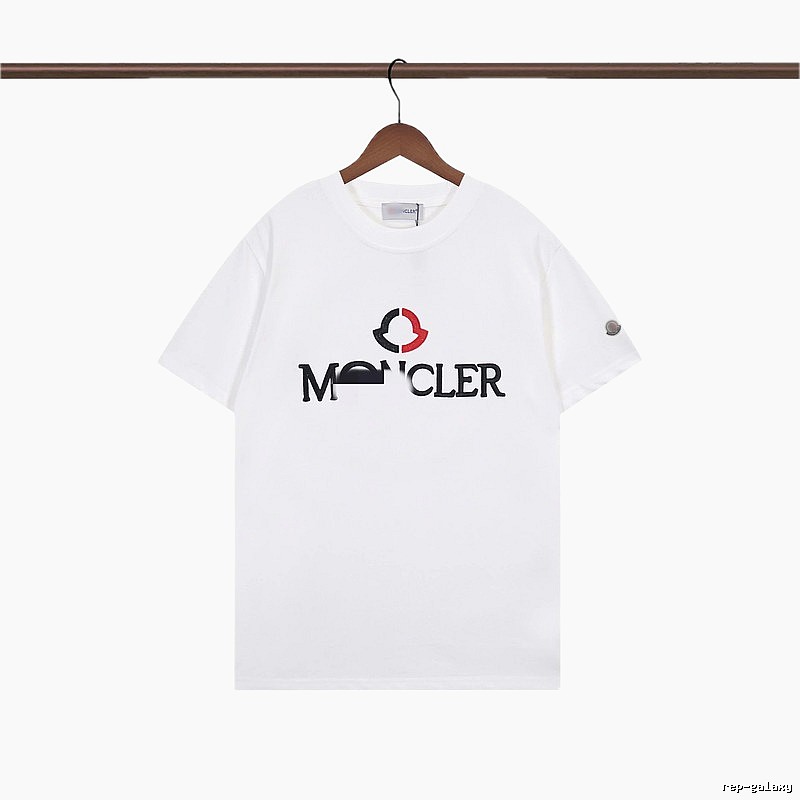 Moncler Embroidered Casual Style White T-Shirt