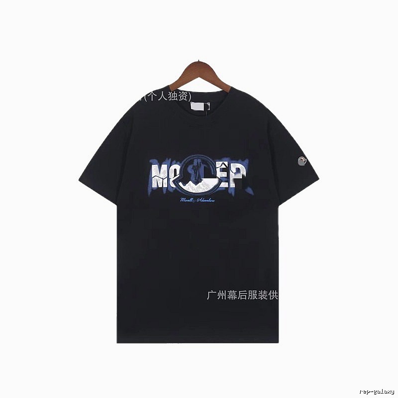 Moncler Letter Print Casual Black T-Shirt