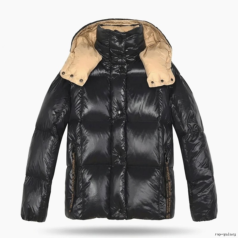 Moncler shiny and stylish black down jacket
