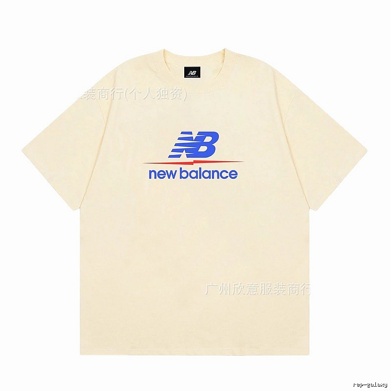 New Balance Printed Casual-style Light Beige Short-Sleeve T-Shirt