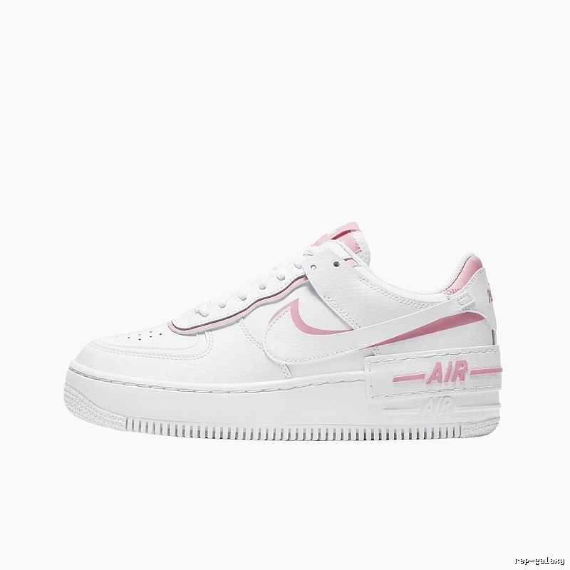 Nike Air Force 1 white and pink sports shoes
