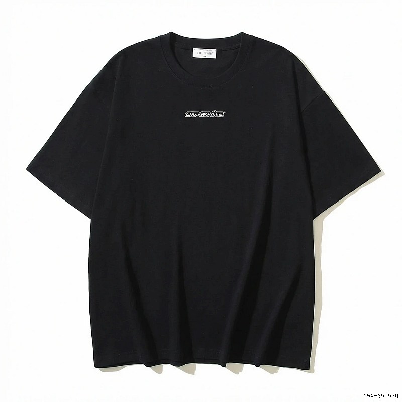 Off-White minimalist style black T-shirt