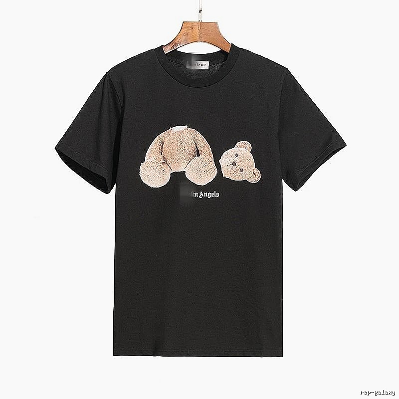 Palm Angels Patterned Bear graphic T-shirt White Colorful Bear with Signature Styling
