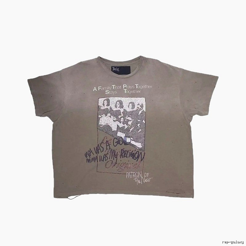Paly Hollywood Portrait Print Vintage Gray T-shirt