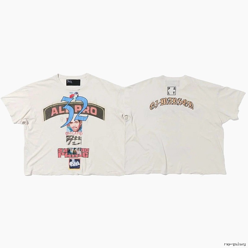 Paly Hollywood Portrait Print Vintage Off-white T-shirt