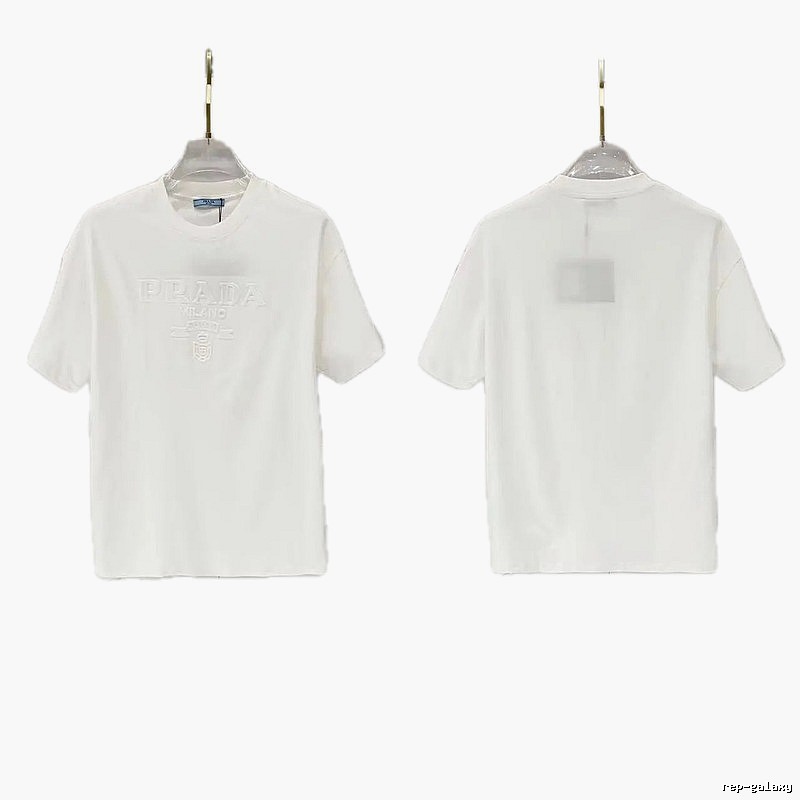 Prada Classic Collection Minimalist Style White Short-sleeved T-shirt