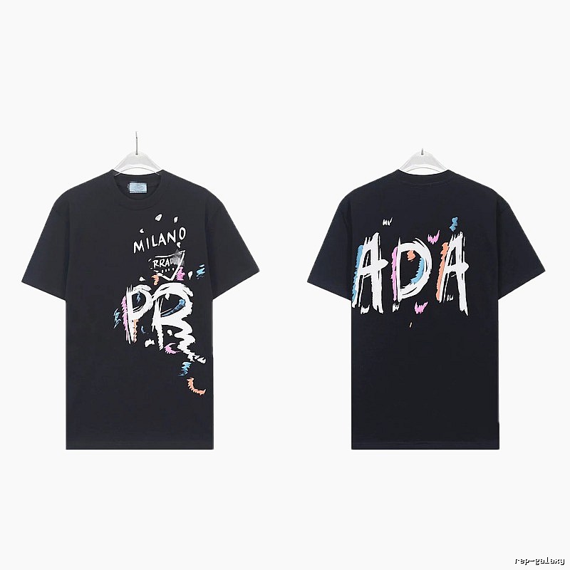 Prada Graffiti Collection Street Style Black T-Shirt