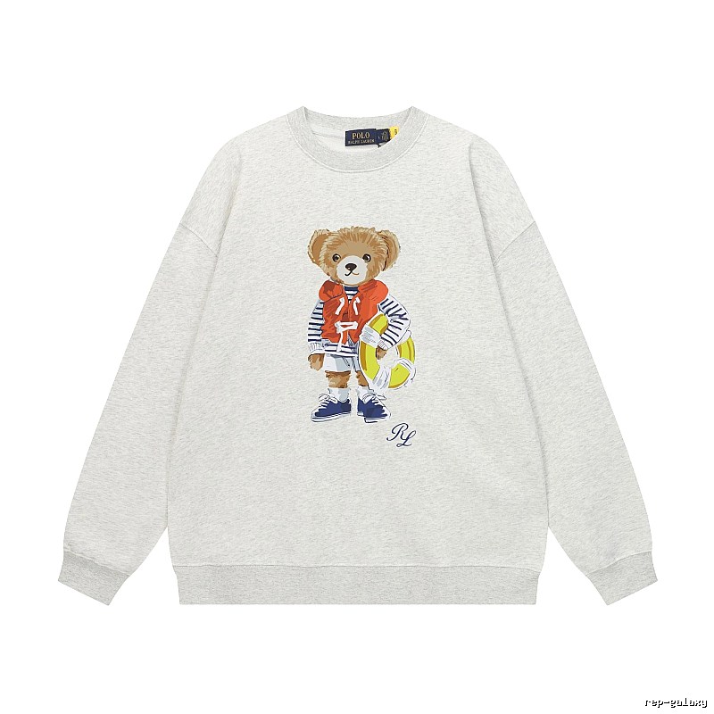 Ralph Lauren Bear Print Light Grey Sweatshirt
