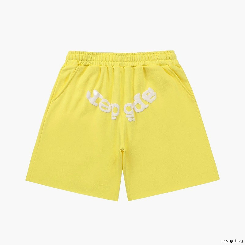 Sp5der casual style yellow shorts