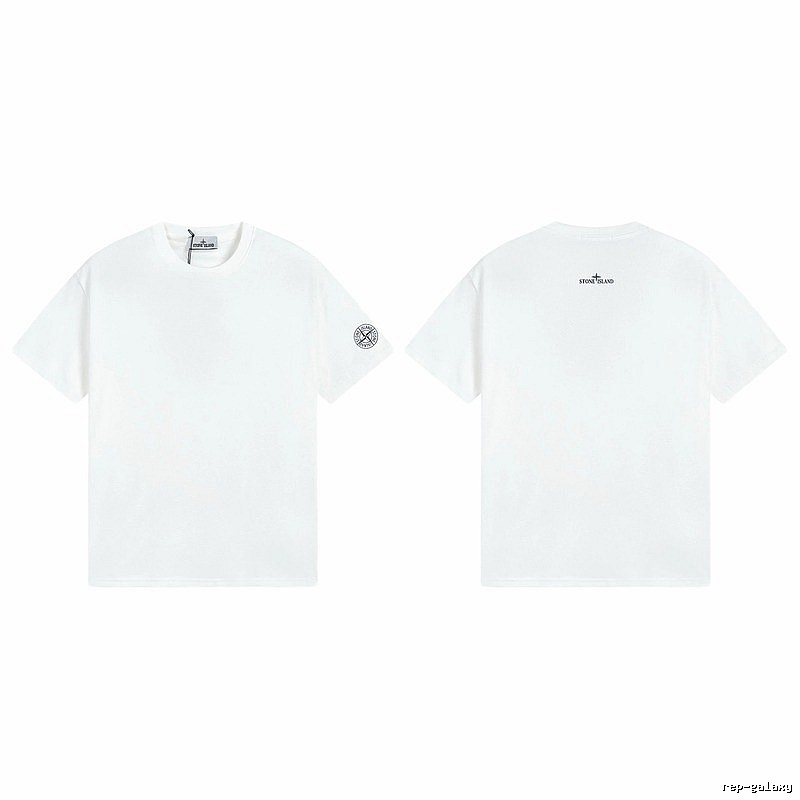 Stone Island Badge Minimalist Style White Short-sleeve T-shirt