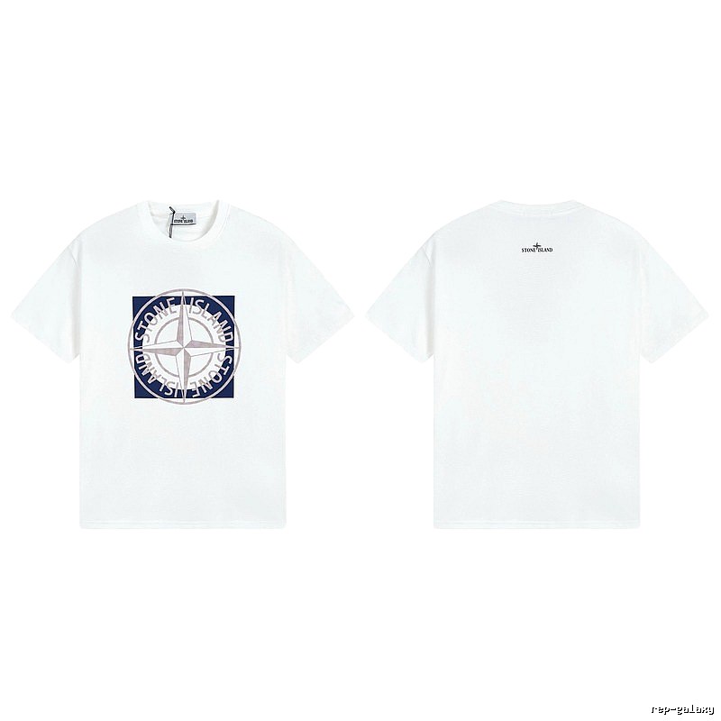 Stone Island Compass Collection Street Style White T-Shirt