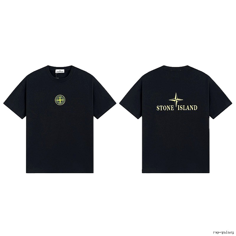 Stone Island Compass Series Streetwear Black Short Sleeve T-Shirt