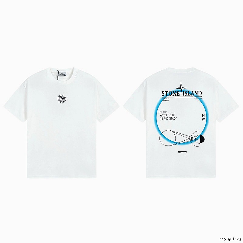 Stone Island Solar Eclipse Street Style White T-Shirt