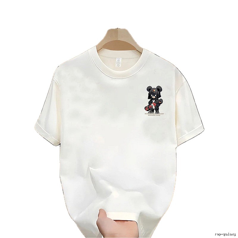 Streetwear Brand Skate Bear Street-style Off-white Short Sleeve T-Shirt