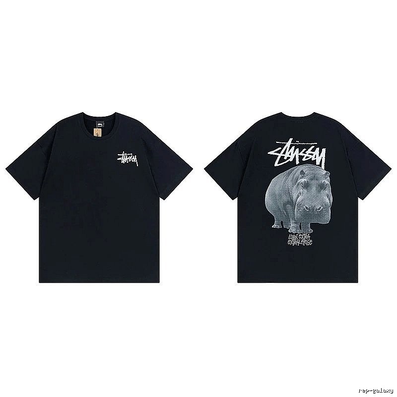 Stussy Black Spider Graphic T-Shirt Match Day Logo