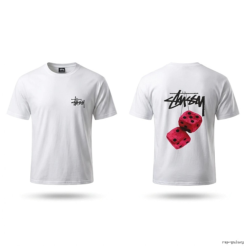 Stussy Dice Print White T-shirt