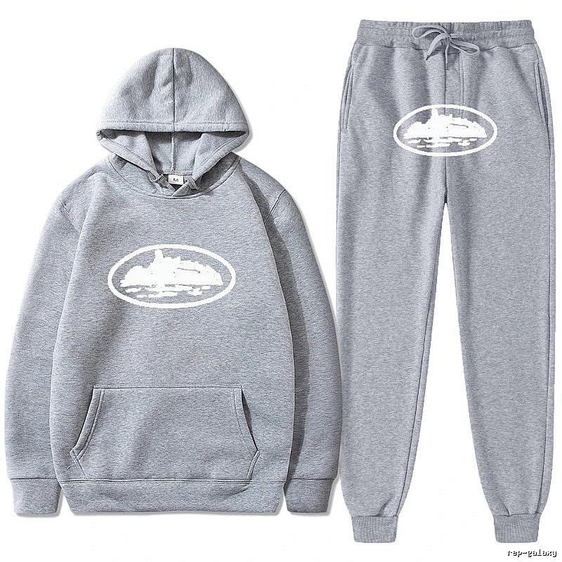 Stussy Light Gray Tracksuit Set Layered Outfit Logo