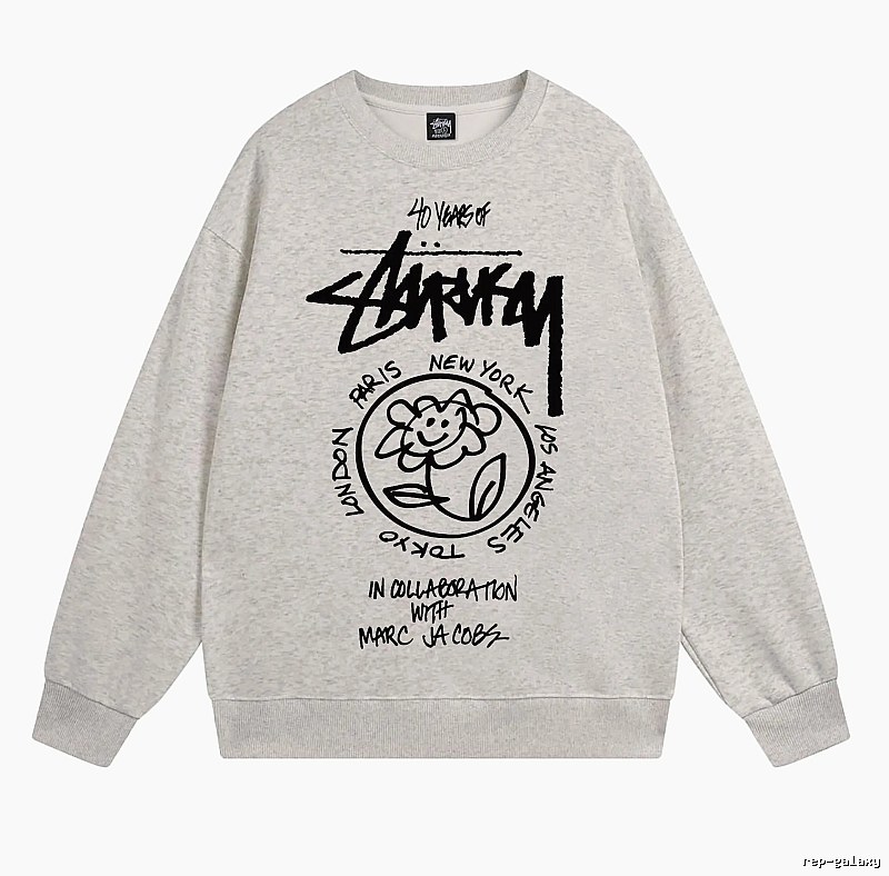 Stussy Oatmeal Style 539 Graphic SweatShirt Smart Casual