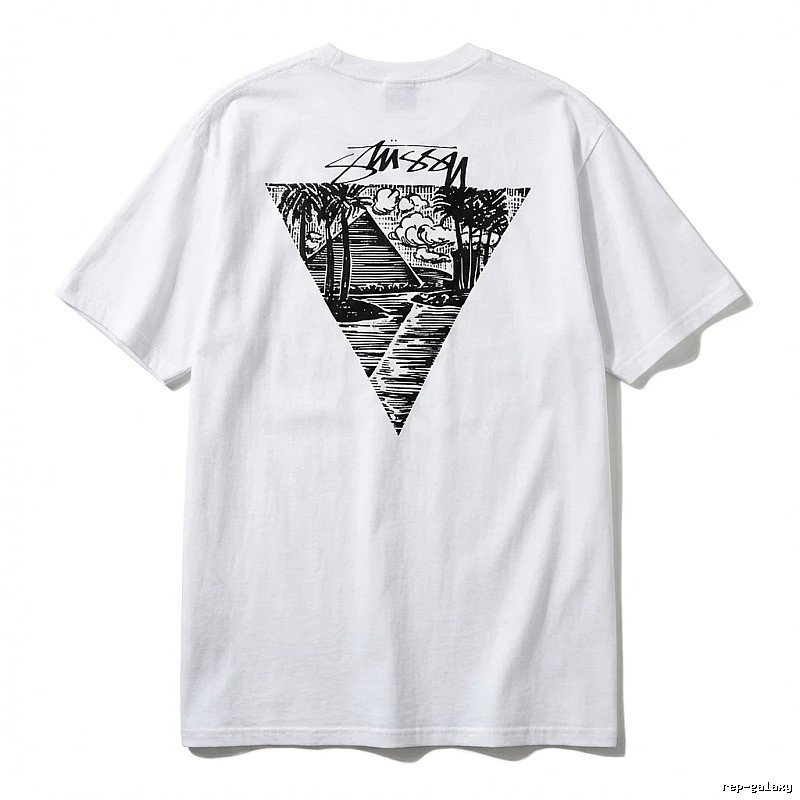 Stussy triangle print white T-shirt