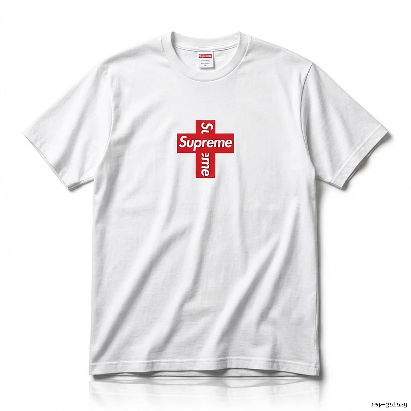 Supreme Cross Trend Brand White T-shirt