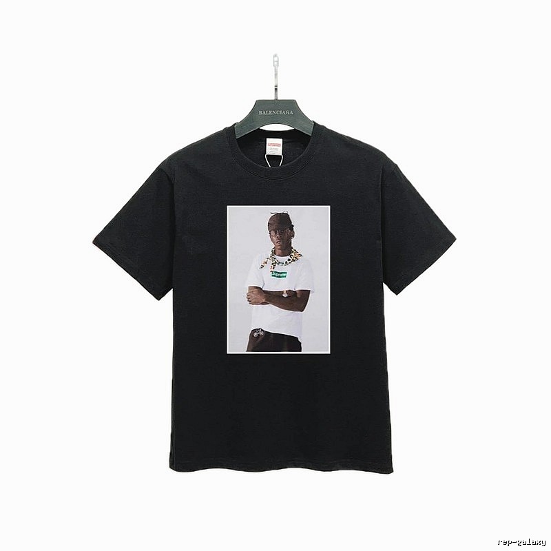 Supreme Portrait Print Street Style Black T-Shirt