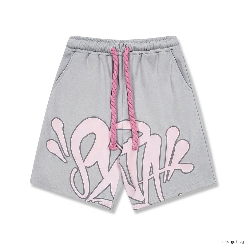 SynaWorld Graffiti-style Grey Shorts
