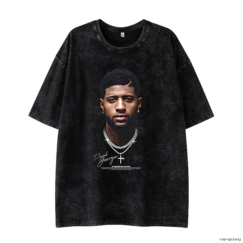 Tupac Logo Detail Portrait graphic T-shirt Black Tupac Collage with Relaxed Feel
