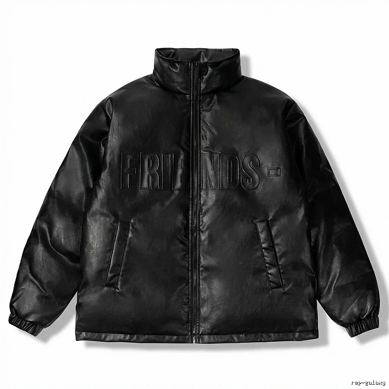 Vlone black trendy and cool style cotton-padded jacket